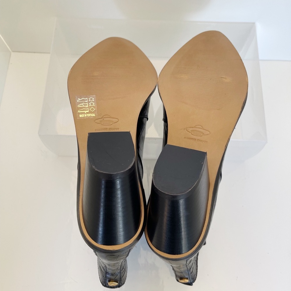 NEW ๐ฅ Designer Fabienne Chapot Black ๐ฏ %Leather Ankle Boots - Picture 5 of 11